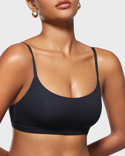 INLYRIC Women's Unlined Wireless Sports Bralette - color: Black, size: Large