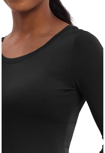 Healing Hands Underscrub Long Sleeve Women Knits Scrub Tops - color: Black, size: 3X-Large