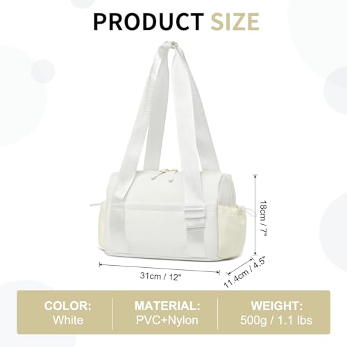 Mini Gym Bag, Small Gym Bag w/Wet Compartment for Women White - color: White, size: Mini