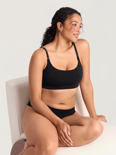 MOMANDA Cotton Nursing Bras for Breastfeeding - color: Black, size: XX-Large