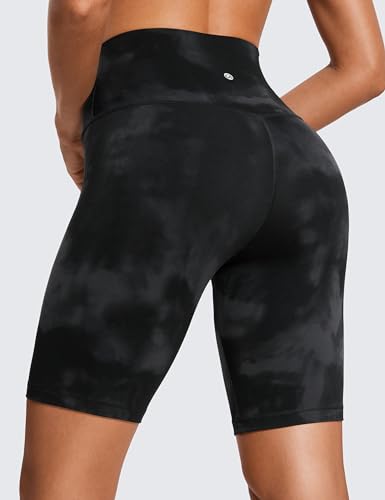 CRZ YOGA Butterluxe Biker Shorts 8" - color: Black Tie Dye, size: Small