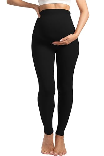 YUDSUD Maternity Leggings with Pockets Over The Belly - color: Black, size: Small