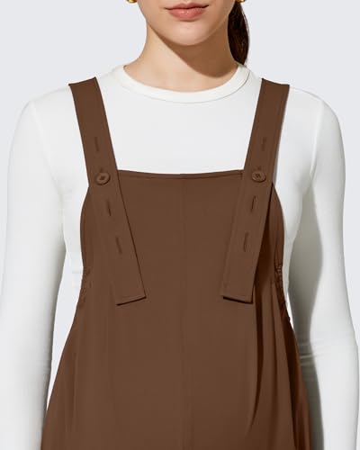 G4Free Shiftready Maternity Jumpsuit Pregnancy Overalls Adjustable Casual - color: Dark Coffee, size: Small