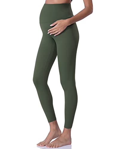 POSHDIVAH Maternity Leggings for Women Pregnancy Yoga Pants - color: Army Green, size: Small