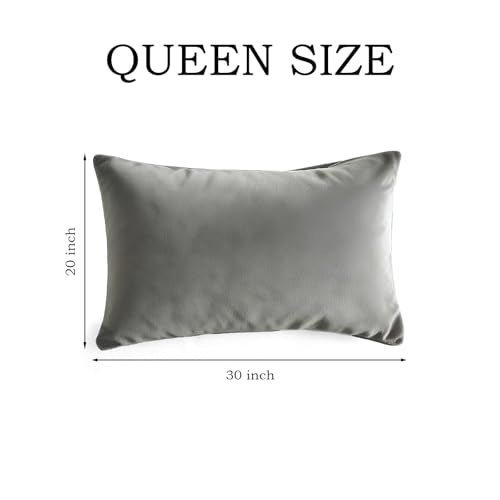 Set of 2 Brushed Microfiber Pillowcases 20x30 in Light Gray - color: Light Gray, size: Queen