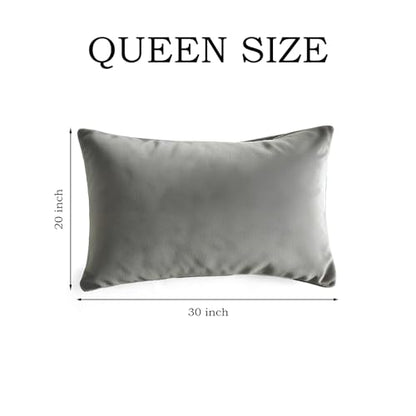 Set of 2 Brushed Microfiber Pillowcases 20x30 in Light Gray - color: Light Gray, size: Queen