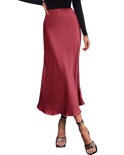 BTFBM Long Skirts for Women 2026 Fall Outfits - color: Bean Paste Pink, size: Large