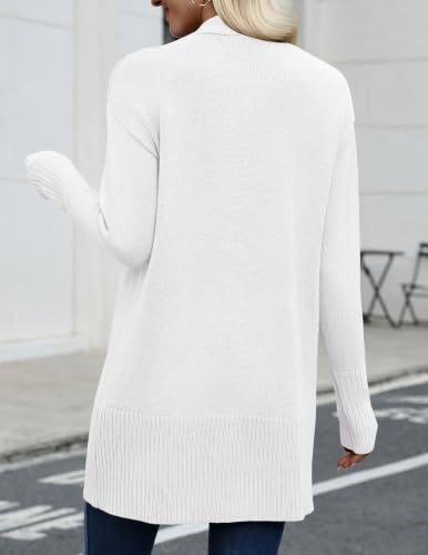 Zeagoo Cardigan Sweaters for Women Open Front Cardigans Long Sleeve Sweater - color: White, size: Large