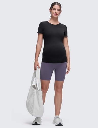 CRZ YOGA Maternity Crewneck T-Shirt - color: Black, size: Medium