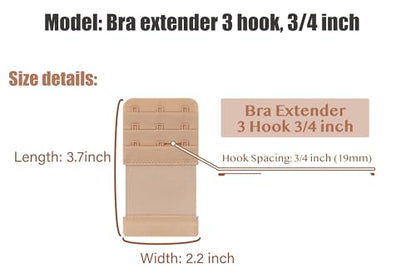 SAMGU Women's Bra Extenders 2 Hook/3 Hook/4 Hook/5 Hook/6 Hook Soft Stretchy - color: White,black and Skin Color