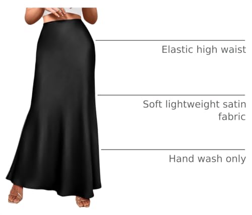 BTFBM Maxi Skirts for Women Business Casual - color: Black, size: Large