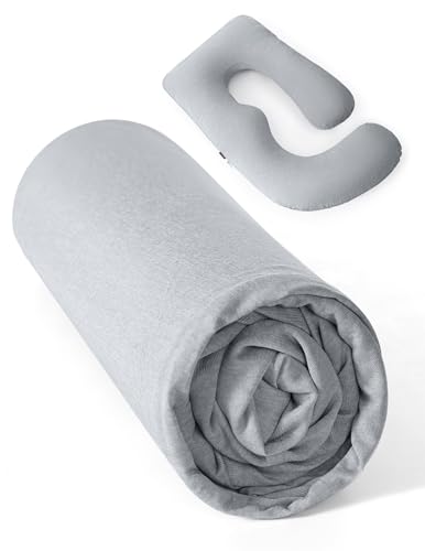 Momcozy Cooling Pregnancy Pillow Cover, U Shaped Maternity Pillowcase - color: U Shape-cooling-grey