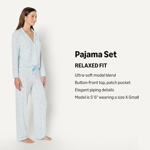 Amazon Essentials x Sofia Grainge Mommy and Me Long Sleeve Pajama Set - color: Light Blue Geese, size: Medium