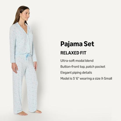 Amazon Essentials x Sofia Grainge Mommy and Me Long Sleeve Pajama Set - color: Light Blue Geese, size: Medium