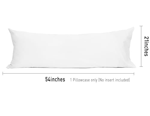 Sunflower Body Pillowcase Cotton Long Pillow Cover 1 Pack, Bright White - color: Bright White, size: Body (20"x54")