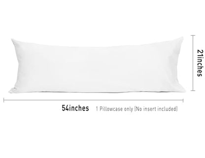 Sunflower Body Pillowcase Cotton Long Pillow Cover 1 Pack, Bright White - color: Bright White, size: Body (20"x54")