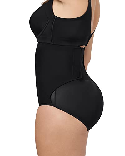 Leonisa BellyFlex Total High-Waist Post-Surgical Compression Underwear, Adjustable Belly Wrap, Tummy Control Shapewear Girdle - color: Black, size: X-Large
