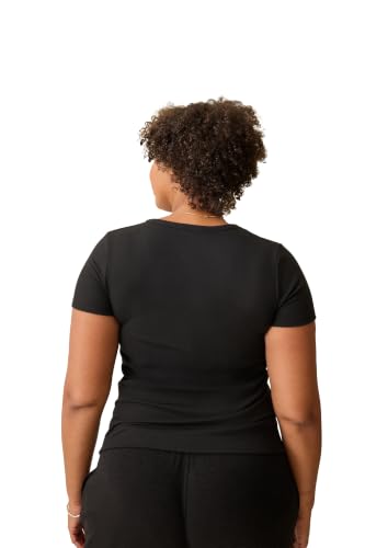 Kindred Bravely Essentials Ribbed Nursing T Shirt Maternity Crewneck 2 Pack - color: Black & Grey, size: X-Large