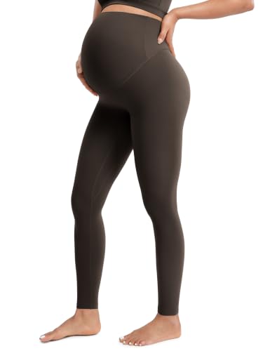 POSHDIVAH Creamluxe Maternity Leggings 25"/28" - color: Deep Brown, size: X-Small