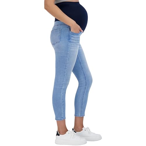 Savi Parker Women’s Maternity Jeans Over The Belly - Pregnancy Clothes for All Seasons, Maternity Pants - color: Savannah Wash- 27" Inseam, size: XX-Large