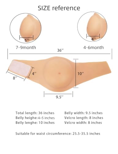 Silicone Fake Pregnant Belly - color: Tan, size: 4-6month