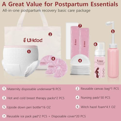 UHdod Postpartum Recovery Essentials Kit, Labor Delivery Postpartum Care - size: 13 Count (Pack of 1)