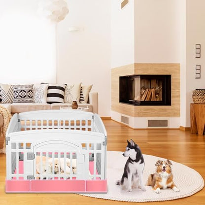 Marsui Dog Playpen Bottom Pad, Pink, Solid Color - color: Pink, style: Solid Color