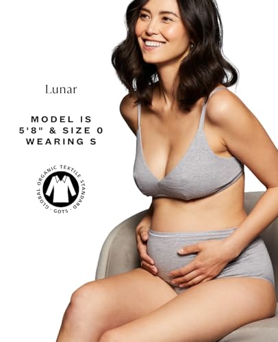 Subset Women's Organic Cotton Maternity Above the Belly Briefs,Knickey 3 Pk - color: Carbon + Lunar + Cloud, size: Small