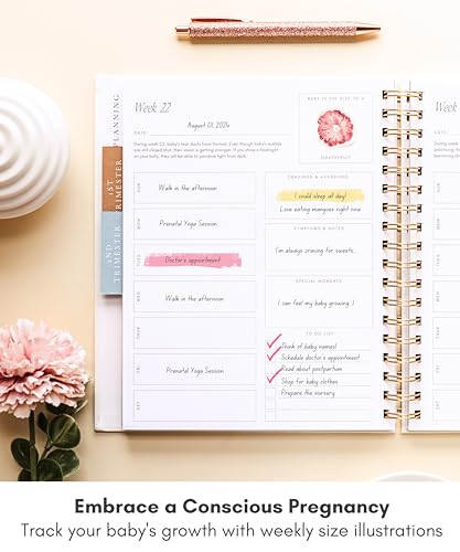Lamare Pregnancy Journal for First Time Moms 2026 – Pregnancy Scarpbook - color: White