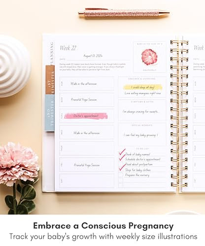 Lamare Pregnancy Journal for First Time Moms 2026 – Pregnancy Scarpbook - color: White