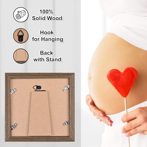 KINLINK Baby Sonogram Picture Frame, Ultrasound Picture Frame Rustic Brown - color: Rustic Brown, size: 6x6
