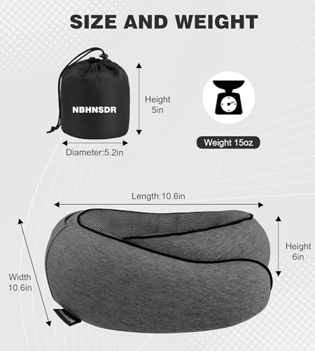 Hat-style travel neck pillow, upgraded version of airplane neck pillow - color: Grey