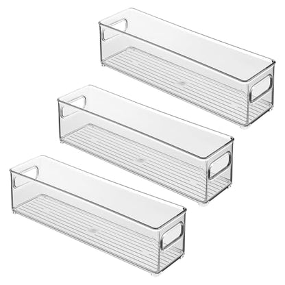 iDesign Stackable Fridge Bin with Handles, Set of 3, Clear - style: Pack of 3