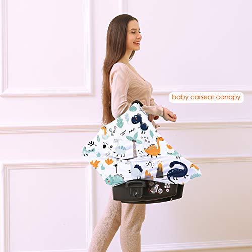Multi-use Carseat Canopy Cover - Breathable Breastfeeding Covers, Car Seat Covers for Babies, Stroller Canopy Cover (Cute Dinosaur) - color: cute dinosaur