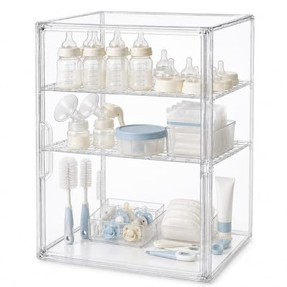 YESGIRL Clear Acrylic Baby Bottle Storage Organizer for Countertop Cabinet