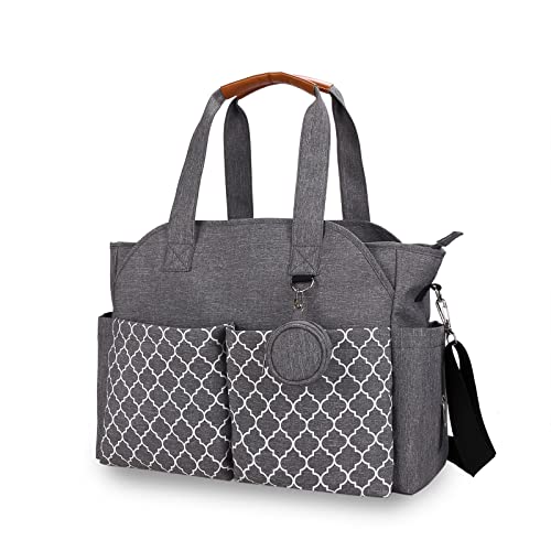 Diaper Bag Tote Large Baby Changing Bag with Changing Station - color: Grey