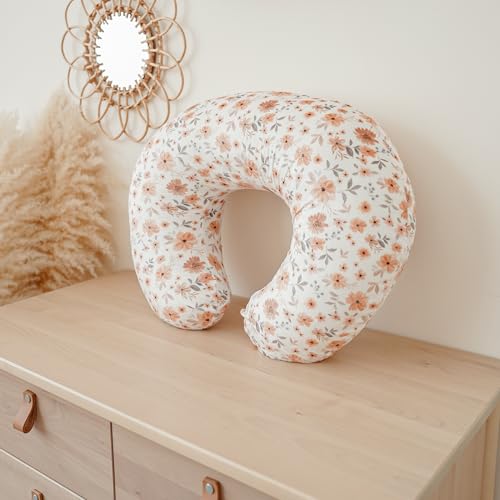 Konssy 2 Pack Nursing Pillow Covers, Soft Covers for Breastfeeding Pillows - color: Khaki, Flourish