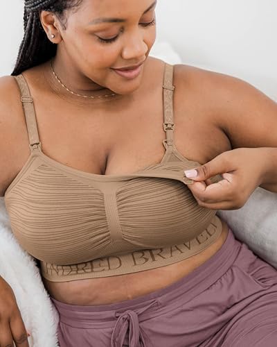 Kindred Bravely Sublime Hands Free Pumping & Nursing Bra, Wireless - color: Latte, size: 2X