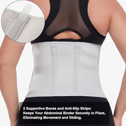 MAMODY Postpartum Recovery Belly Binder for C-Section & Natural Delivery - color: Gray