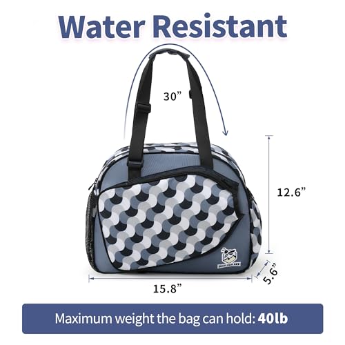 Boulder Bee Pickleball Tote Bag for Women with Paddle Holder - color: Blue wave