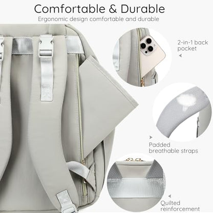 AIJIEKE Diaper Bag Backpack, Large Multi-functional Diaper Backpack, Gray - color: Grey