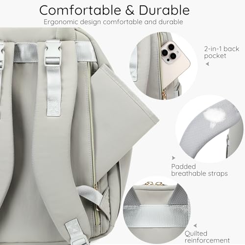 AIJIEKE Diaper Bag Backpack, Large Multi-functional Diaper Backpack, Gray - color: Grey