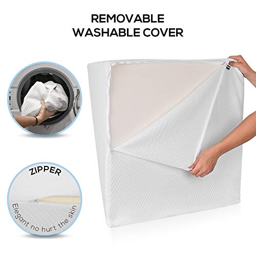Ebung Body Positioner - Premium Memory Foam Wedge Pillow for Sleeping, Sitting, Snoring, Heartburn Relief, Pregnancy, TV, Reading, Backrest, Leg Rest - size: Large: 12"