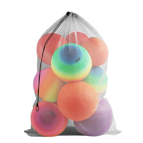 GSE Mesh Sports Drawstring Bag, Shoulder Strap, X-Large, 24"x36"/30"x40" - color: Grey, style: 36"x24" - 1 Pack
