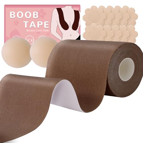Plus Size Boobtape for Large Breasts, Wide Boob Tapes Light Brown - color: Light Brown, size: 6 INCH