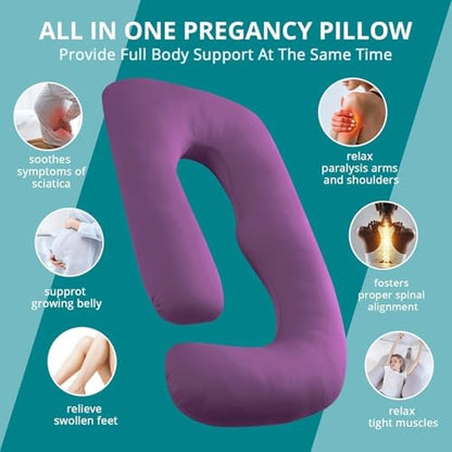 Cooling Pregnancy Pillows for Sleeping, 65'' Full Body Pillow, Purple - color: Purple, size: 65 Inch