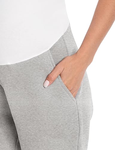 Maternity Joggers Stretchy Pregnancy Sweatpants - color: Heather Gray, size: X-Large