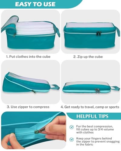 Gonex Compression Packing Cubes for Travel, Mesh Bags Luggage Organizers