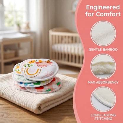 8 pcs Random Color Pads for Breastfeeding, Washable Pads Absorbent Pads for Breastfeeding, Reusable Breastfeeding Pads
