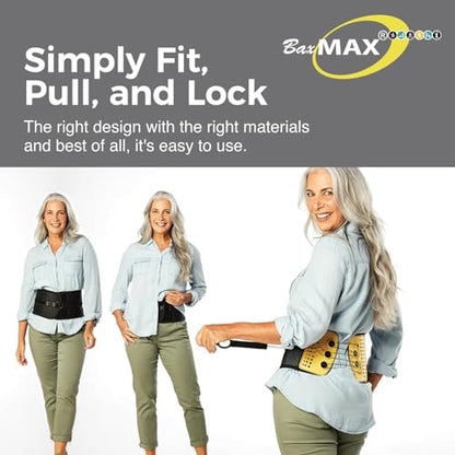 BaxMAX Adjustable Back Brace with 5-to-1 Compression Pulley System for Lumbar Support & Back Pain - Immediate Relief from Sciatica, Scoliosis, Bulging/Herniated Disc - Lightweight/Breathable, Large - size: Large (Pack of 1)